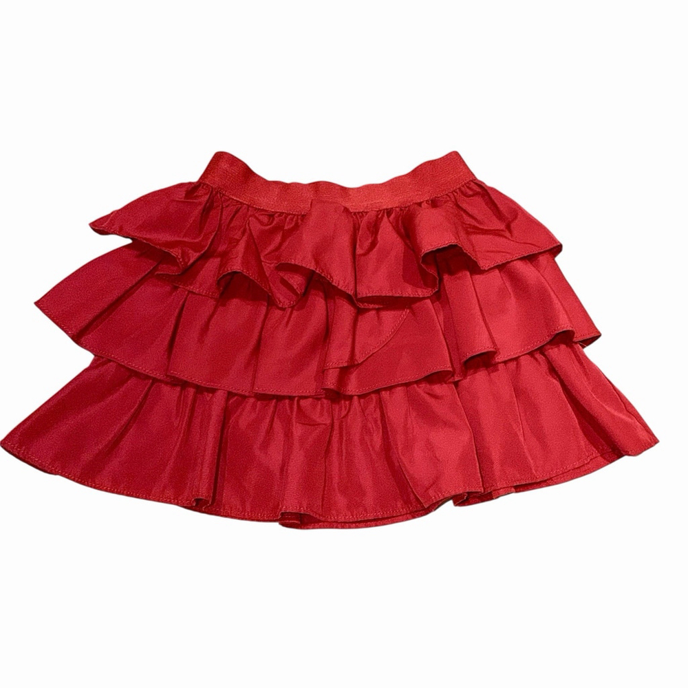 Ralph Lauren Toddler Girls Red Tiered Ruffle Skirt 4T Party Holiday VDay School